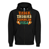 Black thick thighs pumpkin pies Zipper Hoodie - BarkalooDesign