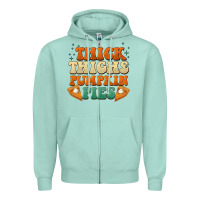 Seafoam thick thighs pumpkin pies Zipper Hoodie - BarkalooDesign