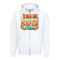 White thick thighs pumpkin pies Zipper Hoodie - BarkalooDesign