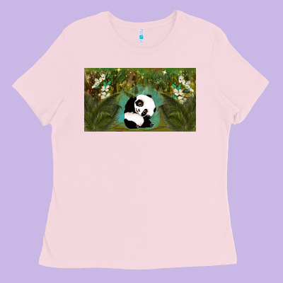 Cute Panda Ladies Tee Designed By Tumblerdesignbyshophia