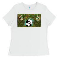 White cute panda Ladies Tee - TumblerDesignByShophia