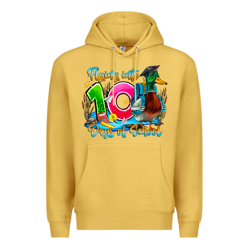 Name Flying Into 100 Days Of School Premium Hoodie by CowhideDigitalArt | Teevron