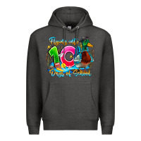 Charcoal Heather name flying into 100 days of school Premium Hoodie - CowhideDigitalArt