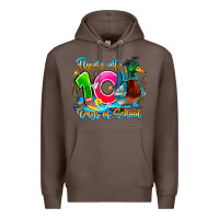 Coffee name flying into 100 days of school Premium Hoodie - CowhideDigitalArt