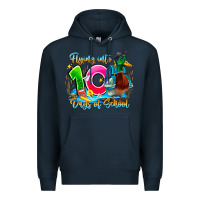 Navy name flying into 100 days of school Premium Hoodie - CowhideDigitalArt