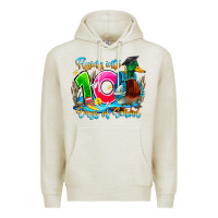 Oatmeal Heather name flying into 100 days of school Premium Hoodie - CowhideDigitalArt