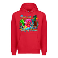 Red name flying into 100 days of school Premium Hoodie - CowhideDigitalArt