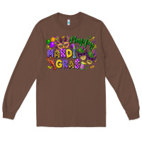 Chestnut Happy Mardi Gras Long Sleeve Tee - FaDigitalArtStudio