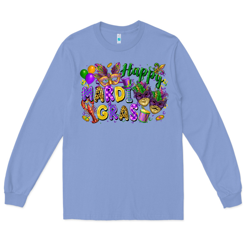Happy Mardi Gras Long Sleeve Tee by FaDigitalArtStudio | Teevron