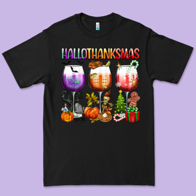 Hallothanksmas Premium Tee Designed By Texasbilliewilder