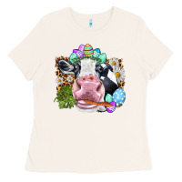 Bone Happy Easter Cow with eggs Easter Day Ladies Tee - HowdyJamesFarm