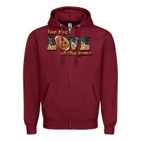 Burgundy for the love  of the game Zipper Hoodie - BarkalooDesign