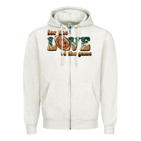 Oatmeal Heather for the love  of the game Zipper Hoodie - BarkalooDesign