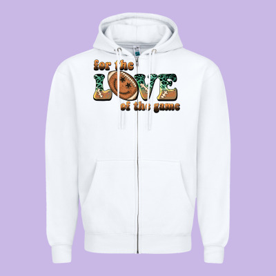 For The Love  Of The Game Zipper Hoodie Designed By Barkaloodesign