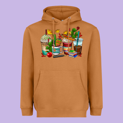 Spanish Teacher Coffee Cups Heavyweight Hoodie Designed By Adodesignshop