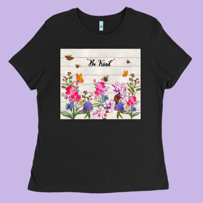 Be Kind Wildflower Ladies Tee Designed By Tumblerdesignbyshophia