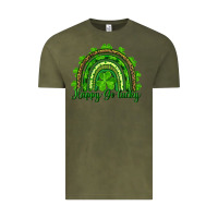Vintage Olive st. patrick's day happy go lucky Vintage Tee - RanaPortraitStore