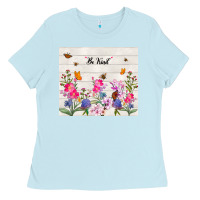 Baby Blue be kind wildflower Ladies Tee - TumblerDesignByShophia