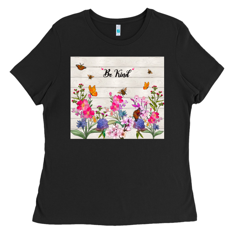 Be Kind Wildflower Ladies Tee by TumblerDesignByShophia | Teevron