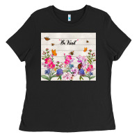 Black be kind wildflower Ladies Tee - TumblerDesignByShophia