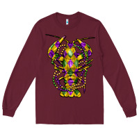 Burgundy mardi gras crawfish Long Sleeve Tee - FaDigitalArtStudio