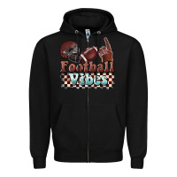 Black football vibes Zipper Hoodie - BarkalooDesign