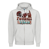Dove Grey football vibes Zipper Hoodie - BarkalooDesign