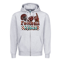 Heather Grey football vibes Zipper Hoodie - BarkalooDesign