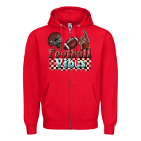 Red football vibes Zipper Hoodie - BarkalooDesign