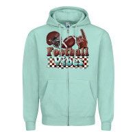 Seafoam football vibes Zipper Hoodie - BarkalooDesign