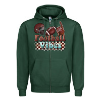 Sports Green football vibes Zipper Hoodie - BarkalooDesign