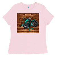 Woodgrain Motorcycle Ladies Tee | Teevron