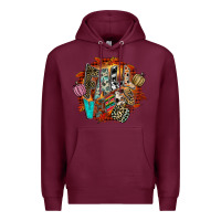 Burgundy Fall Vibes Premium Hoodie - CowhideDigitalArt