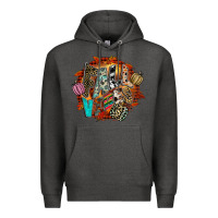 Charcoal Heather Fall Vibes Premium Hoodie - CowhideDigitalArt