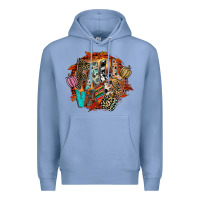 Colony Blue Fall Vibes Premium Hoodie - CowhideDigitalArt