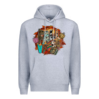 Heather Grey Fall Vibes Premium Hoodie - CowhideDigitalArt