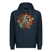 Navy Fall Vibes Premium Hoodie - CowhideDigitalArt