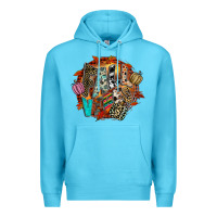 Ocean Blue Fall Vibes Premium Hoodie - CowhideDigitalArt
