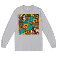 Moon Dust western horse and sunflower seamless pattern Long Sleeve Tee - FaDigitalArtStudio