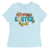 Baby Blue Happy Easter y'all Easter Day Ladies Tee - HowdyJamesFarm