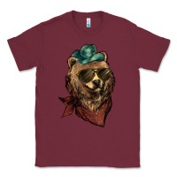 Burgundy Bear cowboy bandana glasses Classic Tee - HowdyJamesFarm