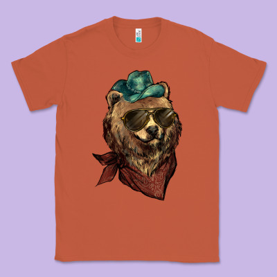 Bear Cowboy Bandana Glasses Classic Tee Designed By Howdyjamesfarm