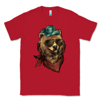 Red Bear cowboy bandana glasses Classic Tee - HowdyJamesFarm