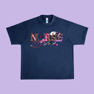 Valentines Day Nurse Urban Heavy Tee Designed By Ranaportraitstore