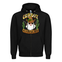 Cowboy Christmas Santa Zipper Hoodie | Teevron