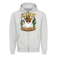 Dove Grey cowboy christmas santa Zipper Hoodie - BarkalooDesign