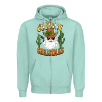 Seafoam cowboy christmas santa Zipper Hoodie - BarkalooDesign