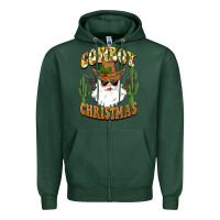 Sports Green cowboy christmas santa Zipper Hoodie - BarkalooDesign