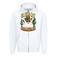 White cowboy christmas santa Zipper Hoodie - BarkalooDesign