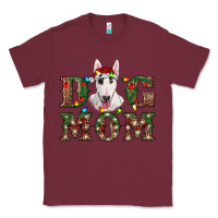 Burgundy Christmas Dog Mom Bull Terrier Classic Tee - RanaPortraitStore